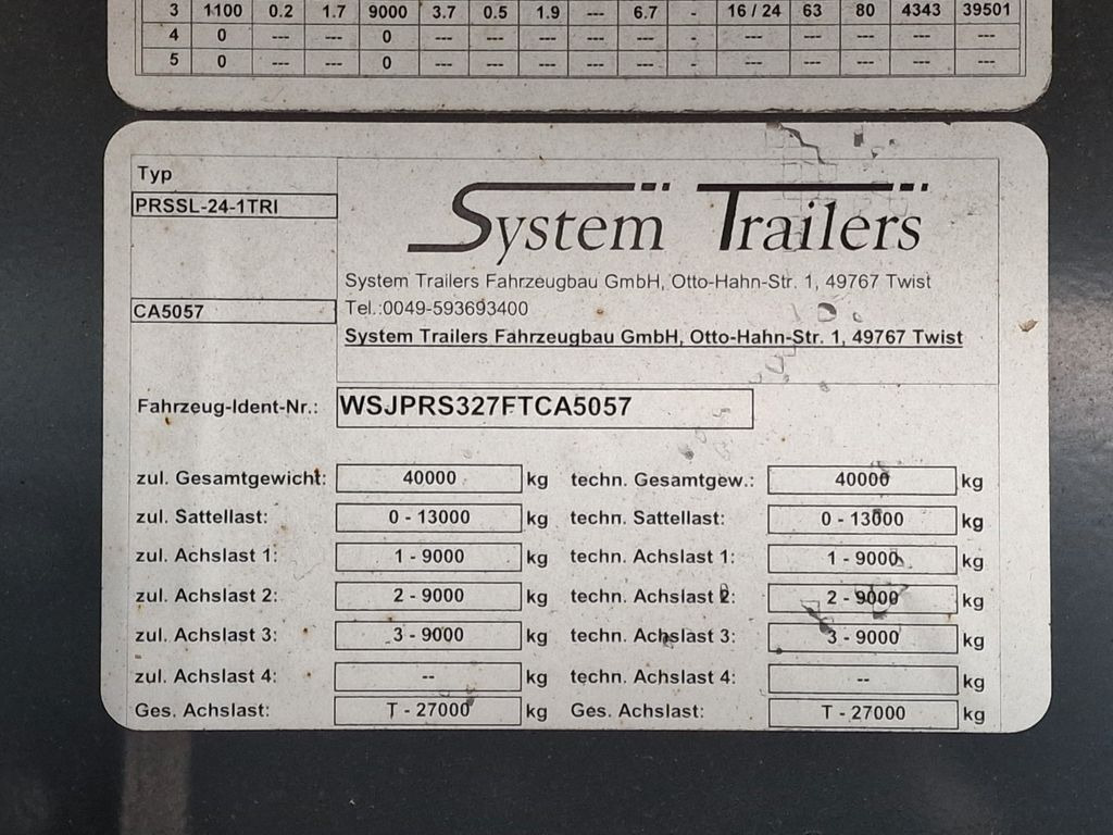 Taşınması içecek dorse System Trailer PRSSL-24-1TRI / Ladebordwand: fotoğraf 30