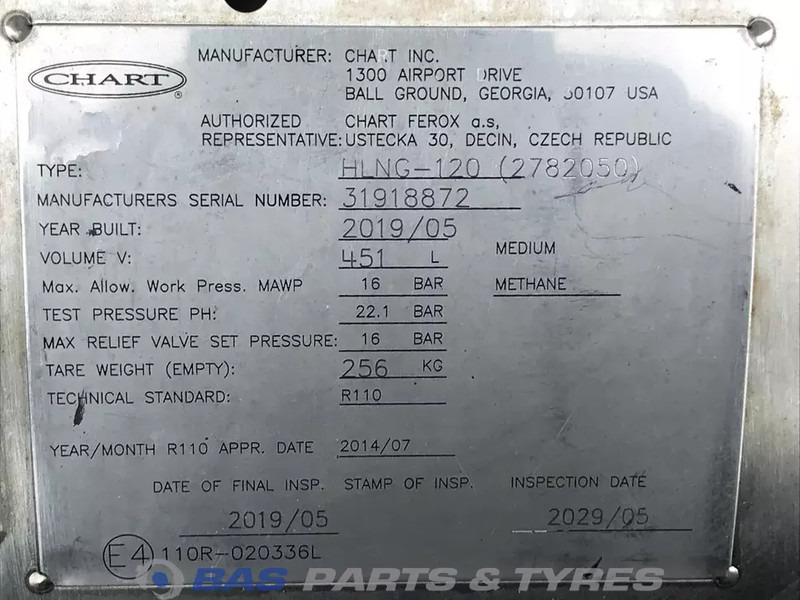 Scania LNG tank Scania 406 Liter 2782050 - Yakıt tankı - Kamyon: fotoğraf 5 Scania LNG tank Scania 406 Liter 2782050 - Yakıt tankı - Kamyon: fotoğraf 5