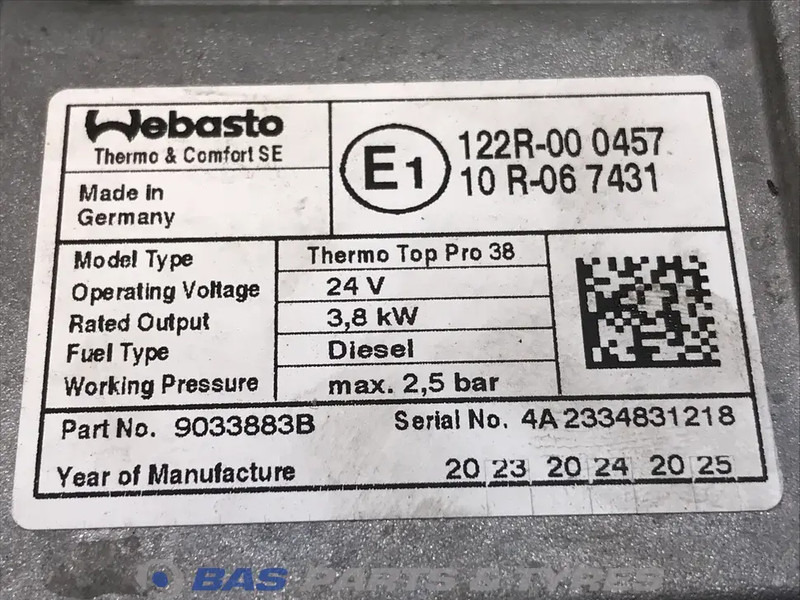 Webasto Thermo Top Pro 38 Standkachel 2289937 - Isıtma/ Havalandırma - Kamyon: fotoğraf 4 Webasto Thermo Top Pro 38 Standkachel 2289937 - Isıtma/ Havalandırma - Kamyon: fotoğraf 4