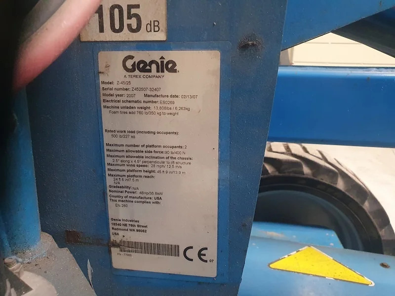 Eklemli platform Genie Z45/25: fotoğraf 7