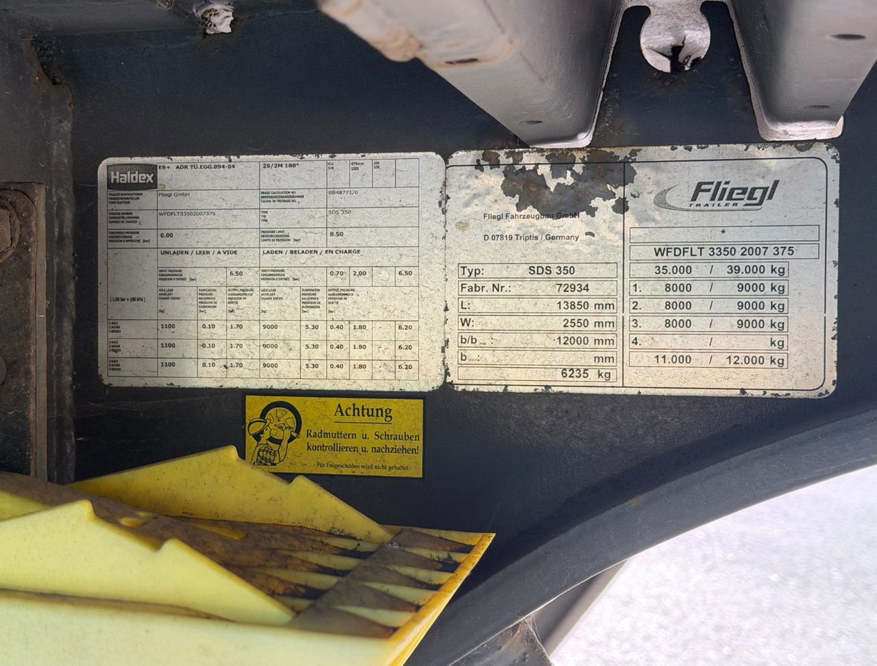 Tenteli dorse Fliegl SDS 350 Lift Axle Disc Brakes Sliding Sides + Roof TOP Condition: fotoğraf 23 Tenteli dorse Fliegl SDS 350 Lift Axle Disc Brakes Sliding Sides + Roof TOP Condition: fotoğraf 23