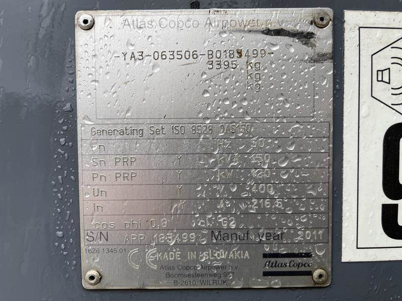 Elektrikli jeneratör Atlas-Copco QAS 150: fotoğraf 19