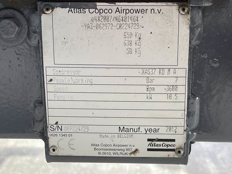 Atlas-Copco XAS 37 KD - Hava kompresörü: fotoğraf 4 Atlas-Copco XAS 37 KD - Hava kompresörü: fotoğraf 4