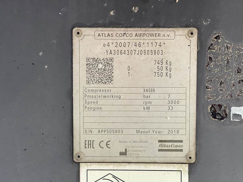 Atlas-Copco XAS 88 KD - Hava kompresörü: fotoğraf 4 Atlas-Copco XAS 88 KD - Hava kompresörü: fotoğraf 4