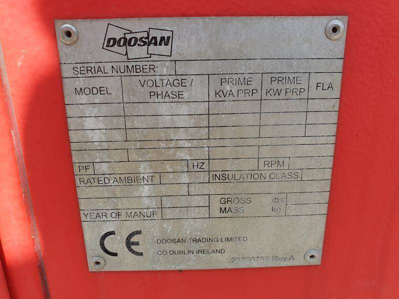 Elektrikli jeneratör Doosan G 500: fotoğraf 16