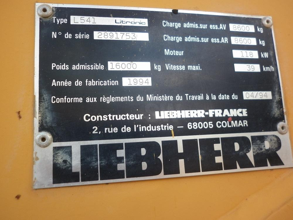 Liebherr L541 - Tekerlekli yükleyici: fotoğraf 2 Liebherr L541 - Tekerlekli yükleyici: fotoğraf 2