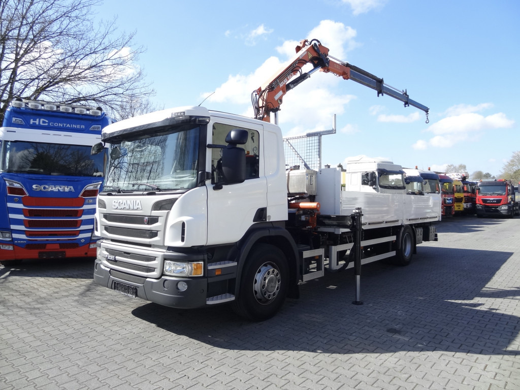 Scania P230 4X2 Kran Atlas 92.2 A2 - Vinçli kamyon, Sal/ Açık kasa kamyon: fotoğraf 1 Scania P230 4X2 Kran Atlas 92.2 A2 - Vinçli kamyon, Sal/ Açık kasa kamyon: fotoğraf 1
