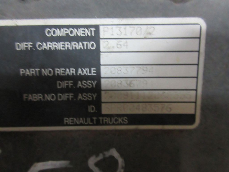 Renault 2083679/P13170/2/SPR00483576 RATIO 2,64 RENAULT AE OF PRIMUIN DIFFERENTIEEL - Diferansiyel - Kamyon: fotoğraf 5 Renault 2083679/P13170/2/SPR00483576 RATIO 2,64 RENAULT AE OF PRIMUIN DIFFERENTIEEL - Diferansiyel - Kamyon: fotoğraf 5