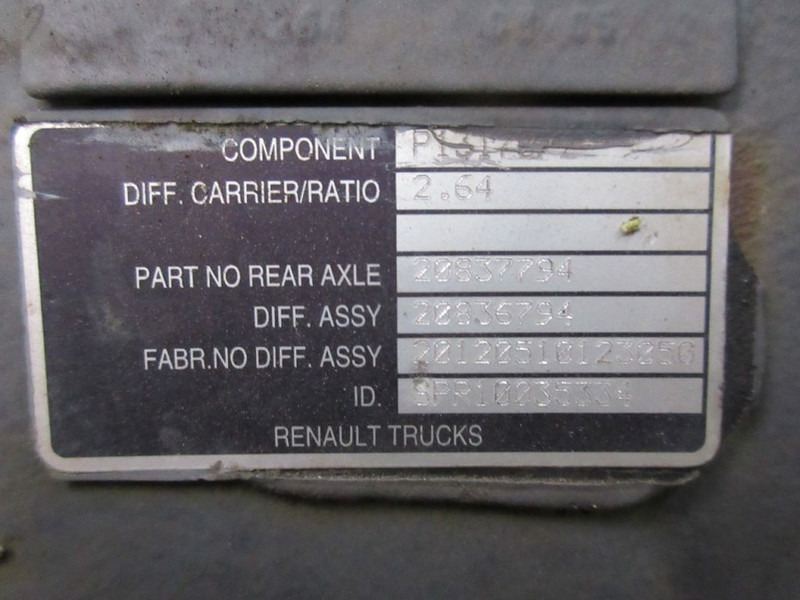 Renault 22836794/TYPE SPR10235334 RATIO 2,64 RENAULT PRIMUIM 460 DXI - Diferansiyel - Kamyon: fotoğraf 5 Renault 22836794/TYPE SPR10235334 RATIO 2,64 RENAULT PRIMUIM 460 DXI - Diferansiyel - Kamyon: fotoğraf 5
