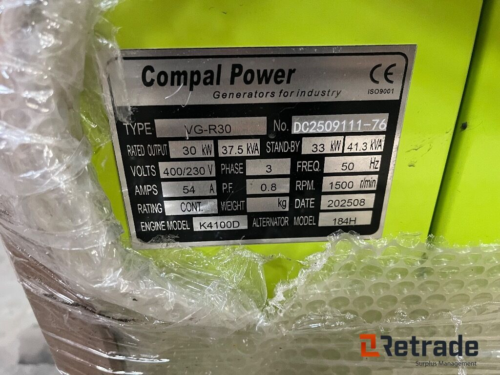 Generator Compal Power VG-R30 Generator finansal kiralama Generator Compal Power VG-R30 Generator: fotoğraf 15