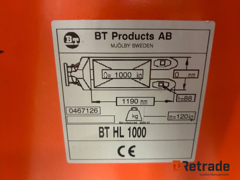 Jekke tralle fra BT HL 1000 - Kullanılan transpalet: fotoğraf 4 Jekke tralle fra BT HL 1000 - Kullanılan transpalet: fotoğraf 4