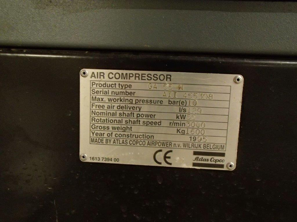 Frequency controlled screw compressor Atlas Copco GA 55 W - Hava kompresörü: fotoğraf 2 Frequency controlled screw compressor Atlas Copco GA 55 W - Hava kompresörü: fotoğraf 2