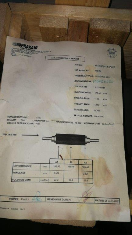 Zecher anilox roller for KBA Rapida RA 105 - Yedek parça - Baskı makinesi: fotoğraf 3 Zecher anilox roller for KBA Rapida RA 105 - Yedek parça - Baskı makinesi: fotoğraf 3
