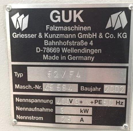 Buckle plate folder GUK FA 54-4-F-TH with stream delivery S-520 for prefold products - Katlama makinesi: fotoğraf 3 Buckle plate folder GUK FA 54-4-F-TH with stream delivery S-520 for prefold products - Katlama makinesi: fotoğraf 3