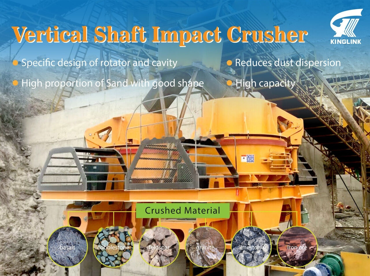 Kinglink VSI Crusher KL8 for making sand and aggregate shaping - Darbeli kırıcı: fotoğraf 1 Kinglink VSI Crusher KL8 for making sand and aggregate shaping - Darbeli kırıcı: fotoğraf 1