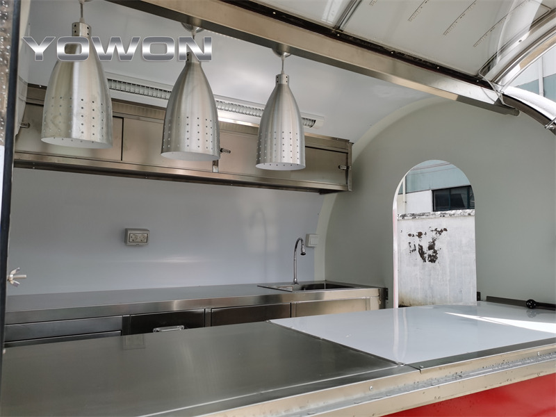 Yeni Büfe karavan nakliyatı için gıda maddeleri YOWON Fully customized food vending cart mobile street fast food trailer: fotoğraf 11