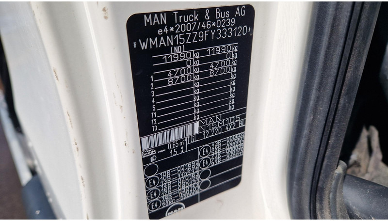 Sal/ Açık kasa kamyon, Vinçli kamyon MAN TGL 12.220 4X2 Palfinger PK12502: fotoğraf 12