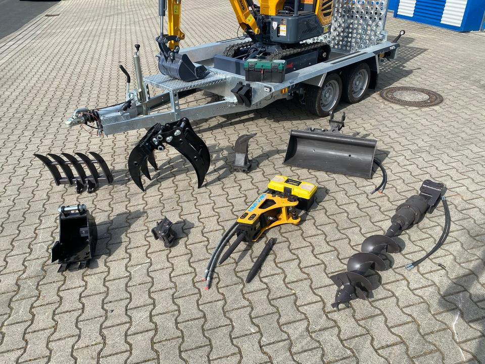 Minibagger BK1250JS + Tieflader + Zubehör *INKL.19% MWST*KUBOTA*BERGER KRAUS*JOYSTICK*SOFORT!* - Mini ekskavatör, Römork: fotoğraf 3 Minibagger BK1250JS + Tieflader + Zubehör *INKL.19% MWST*KUBOTA*BERGER KRAUS*JOYSTICK*SOFORT!* - Mini ekskavatör, Römork: fotoğraf 3