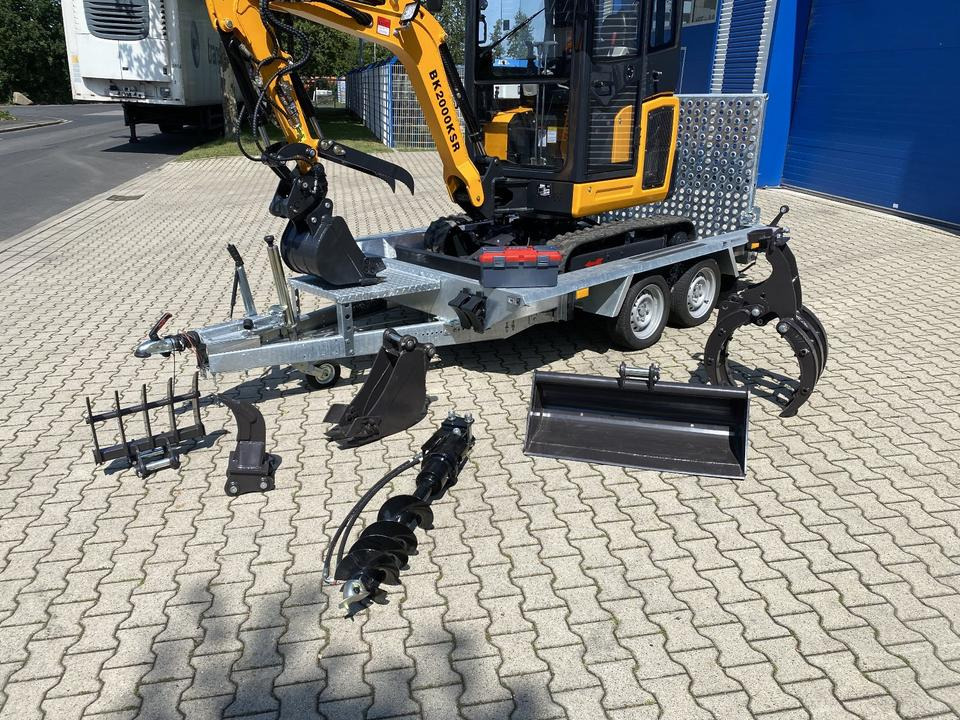 Minibagger BK2000KSR + Tieflader + Zubehör *INKL.19% MWST*BERGER KRAUS*YANMAR*SCHWENKARM* VERSTELLFAHRWERK* - Mini ekskavatör, Römork: fotoğraf 3 Minibagger BK2000KSR + Tieflader + Zubehör *INKL.19% MWST*BERGER KRAUS*YANMAR*SCHWENKARM* VERSTELLFAHRWERK* - Mini ekskavatör, Römork: fotoğraf 3