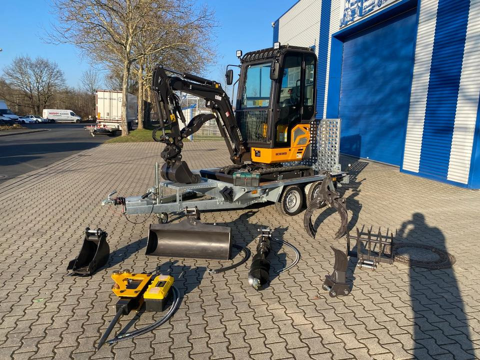 Minibagger BK2000NKSR + Tieflader + Zubehör *INKL.19% MWST*BERGER KRAUS*KUBOTA* KLIMA*SCHWENKARM*VERSTELLFAHRWERK* - Mini ekskavatör, Römork: fotoğraf 1 Minibagger BK2000NKSR + Tieflader + Zubehör *INKL.19% MWST*BERGER KRAUS*KUBOTA* KLIMA*SCHWENKARM*VERSTELLFAHRWERK* - Mini ekskavatör, Römork: fotoğraf 1