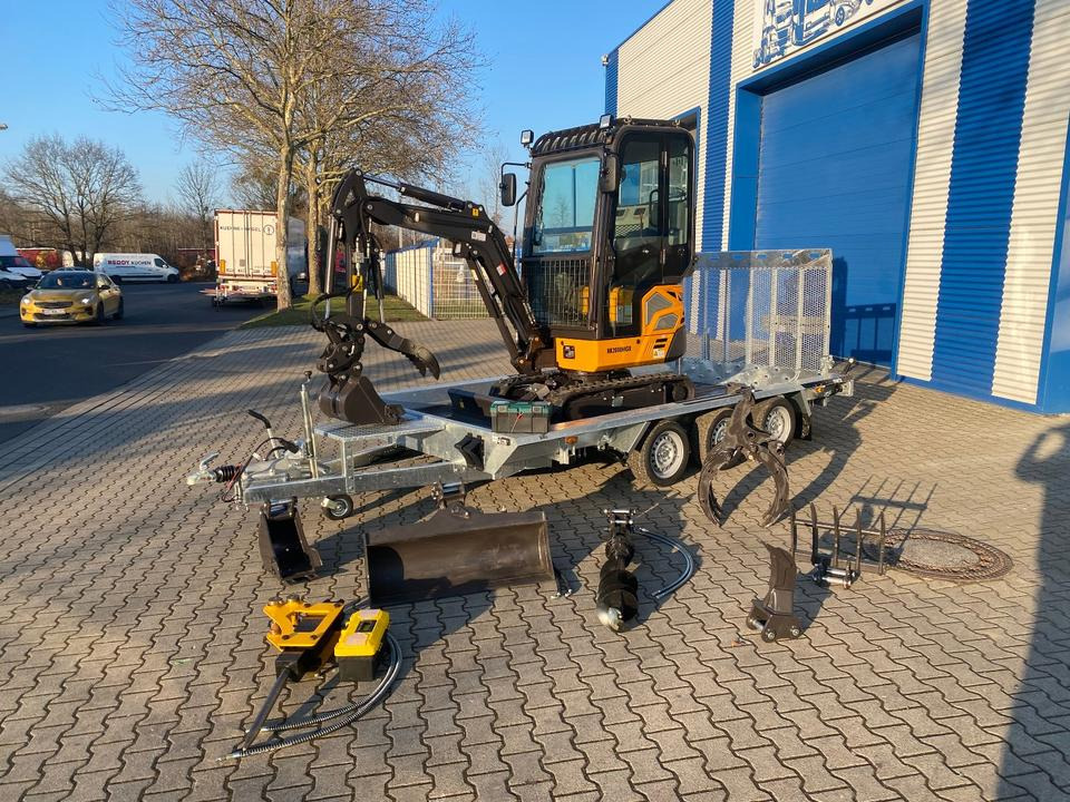 Minibagger BK2000NKSR + Tieflader + Zubehör *INKL.19% MWST*BERGER KRAUS*KUBOTA* KLIMA*SCHWENKARM*VERSTELLFAHRWERK* - Mini ekskavatör, Römork: fotoğraf 1 Minibagger BK2000NKSR + Tieflader + Zubehör *INKL.19% MWST*BERGER KRAUS*KUBOTA* KLIMA*SCHWENKARM*VERSTELLFAHRWERK* - Mini ekskavatör, Römork: fotoğraf 1