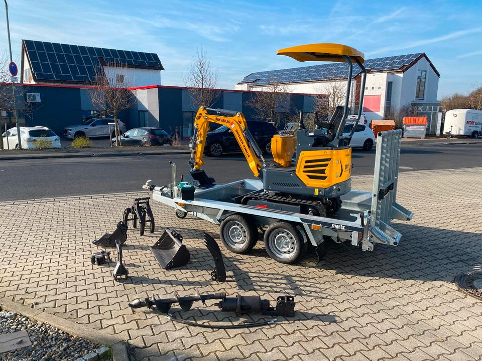 Minibagger BK950JS + Tieflader + Zubehör *INKL.19% MWST*BERGER KRAUS*JOYSTICK*SOFORT!* - Mini ekskavatör, Römork: fotoğraf 3 Minibagger BK950JS + Tieflader + Zubehör *INKL.19% MWST*BERGER KRAUS*JOYSTICK*SOFORT!* - Mini ekskavatör, Römork: fotoğraf 3