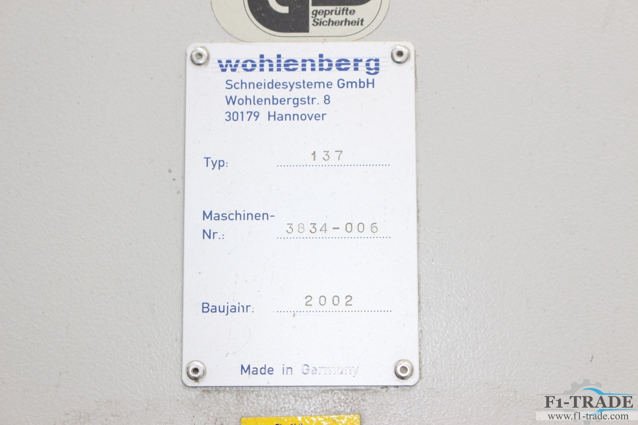 Wohlenberg 137 CUT-Tec - Kağıt kesme makinesi: fotoğraf 5 Wohlenberg 137 CUT-Tec - Kağıt kesme makinesi: fotoğraf 5