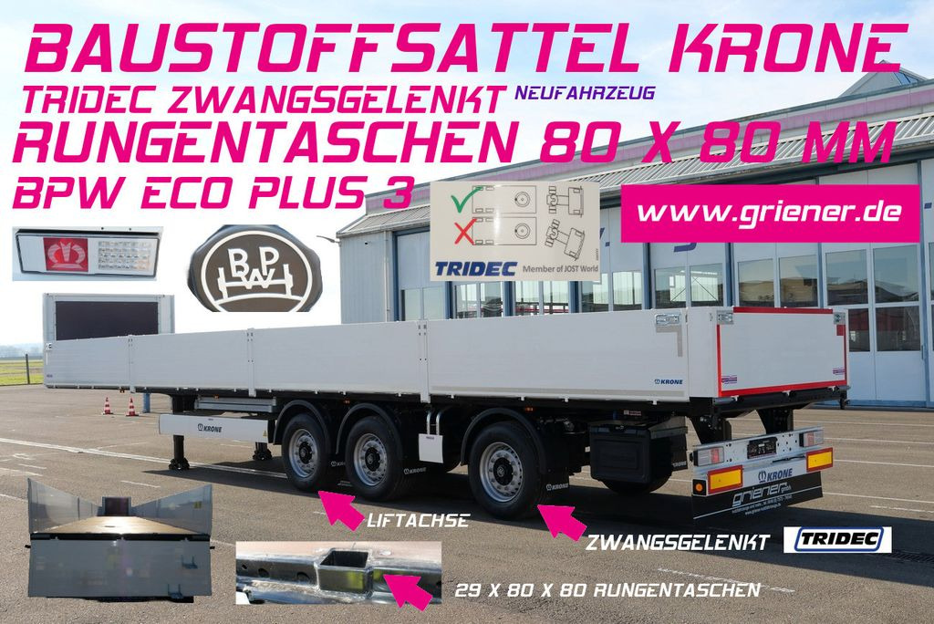Krone SDP 27/BAUSTOFF/TRIDEC/BPW/RUNGENTASCHEN LIFT Krone SDP 27/BAUSTOFF/TRIDEC/BPW/RUNGENTASCHEN LIFT - Açık/ Sal dorse: fotoğraf 1 Krone SDP 27/BAUSTOFF/TRIDEC/BPW/RUNGENTASCHEN LIFT Krone SDP 27/BAUSTOFF/TRIDEC/BPW/RUNGENTASCHEN LIFT - Açık/ Sal dorse: fotoğraf 1