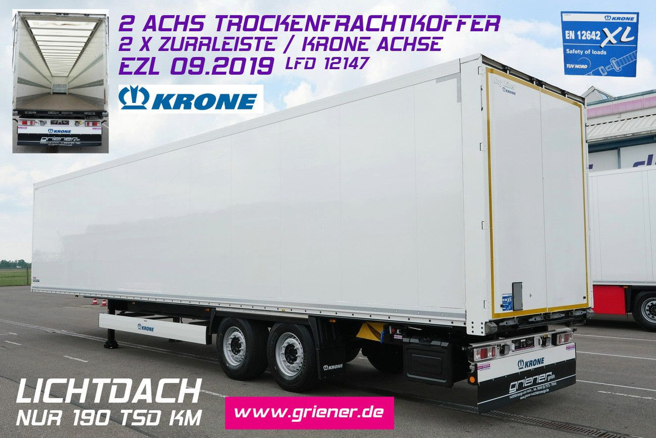Krone SZK 18/ LICHTDACH / ZURRLEISTE nur 190 tsd km - Kapalı karoser dorse: fotoğraf 1 Krone SZK 18/ LICHTDACH / ZURRLEISTE nur 190 tsd km - Kapalı karoser dorse: fotoğraf 1