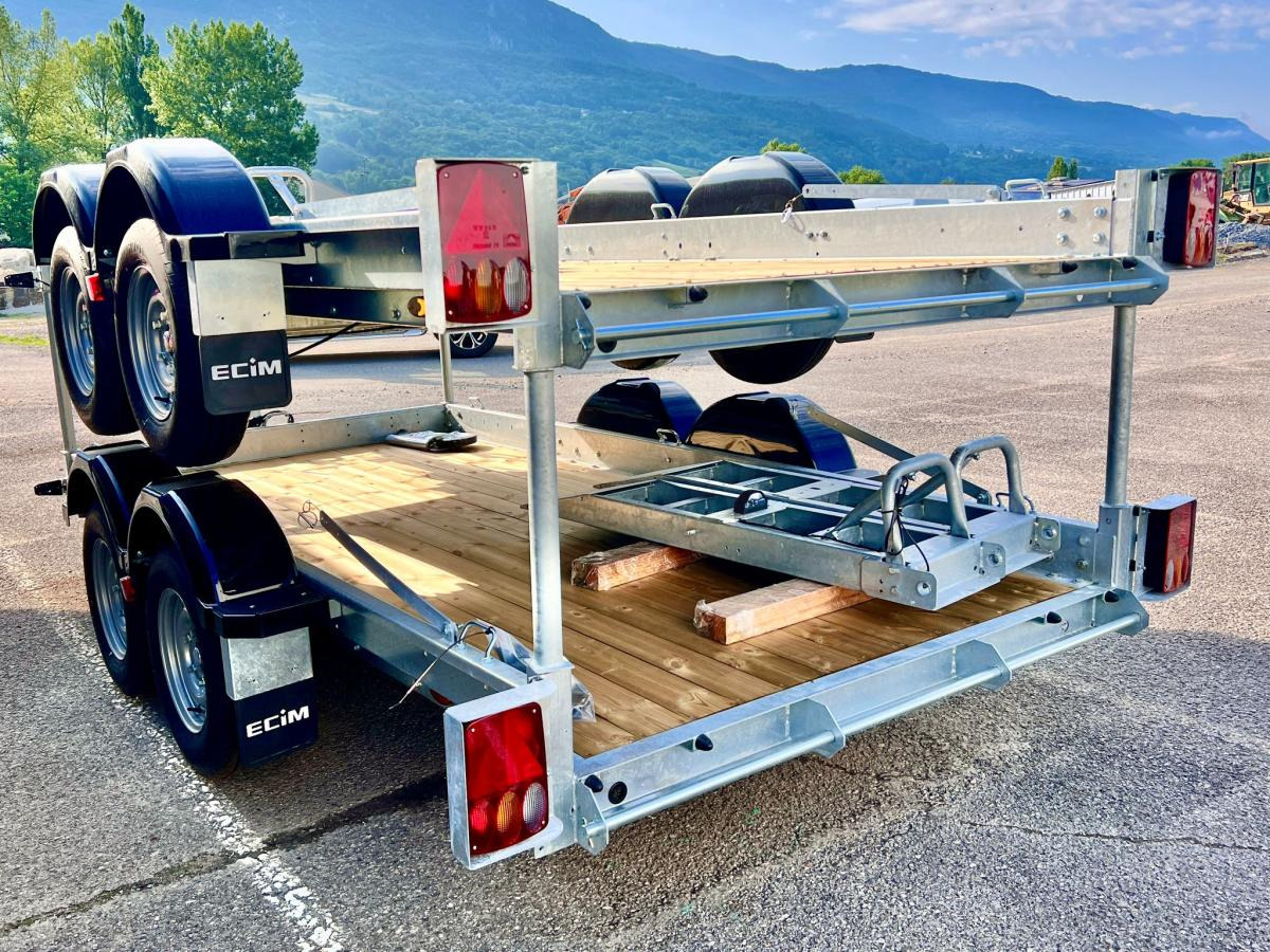 Ecim E350AF REMORQUE PORTE ENGINS 2 ESSIEUX 3T5 NEUVE - Araba taşıyıcı römork: fotoğraf 5 Ecim E350AF REMORQUE PORTE ENGINS 2 ESSIEUX 3T5 NEUVE - Araba taşıyıcı römork: fotoğraf 5