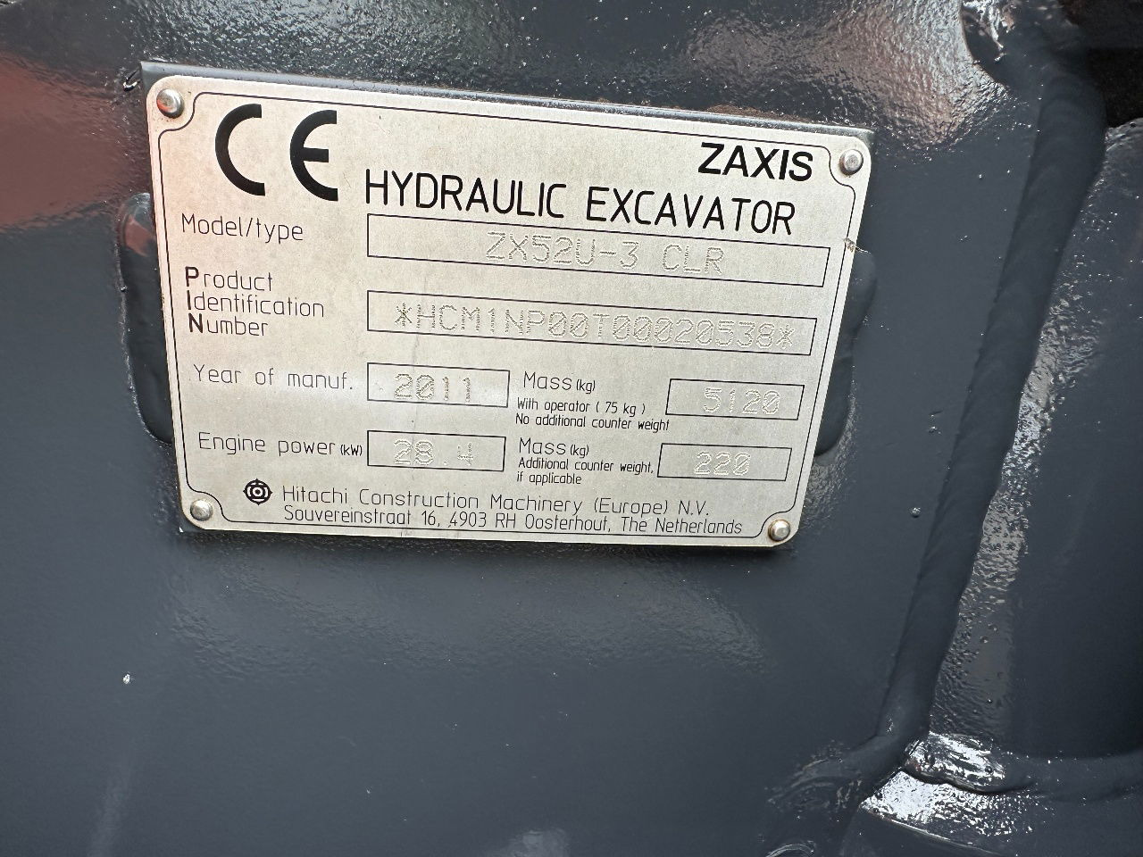 Mini ekskavatör Hitachi ZX52U-3 CLR: fotoğraf 19 Mini ekskavatör Hitachi ZX52U-3 CLR: fotoğraf 19