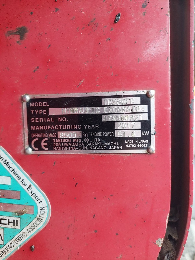 TAKEUCHI TB280 FR finansal kiralama TAKEUCHI TB280 FR: fotoğraf 6