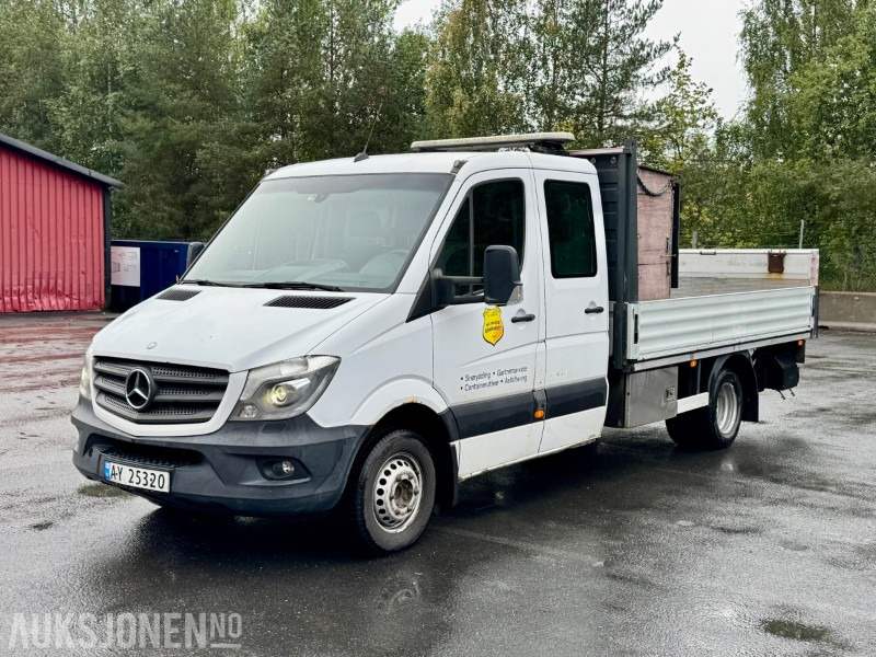 2014 Mercedes-Benz Sprinter 516 CDI planbil, 5-tonn, tvillinghjul, dobbelkabin, bakløft, lysbjelke - Sal/ Açık kasa kamyon: fotoğraf 1 2014 Mercedes-Benz Sprinter 516 CDI planbil, 5-tonn, tvillinghjul, dobbelkabin, bakløft, lysbjelke - Sal/ Açık kasa kamyon: fotoğraf 1