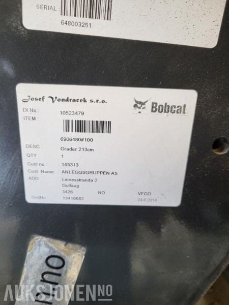 2018 Bobcat Grader 213 - Veiskrape til Bobcat - İnşaat ekipmanı: fotoğraf 3 2018 Bobcat Grader 213 - Veiskrape til Bobcat - İnşaat ekipmanı: fotoğraf 3