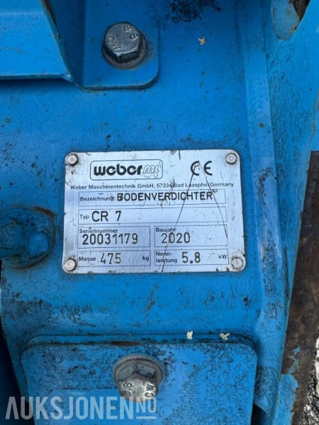 Silindir makinesi 2020 Weber CR7 Vibroplate 475kg: fotoğraf 6