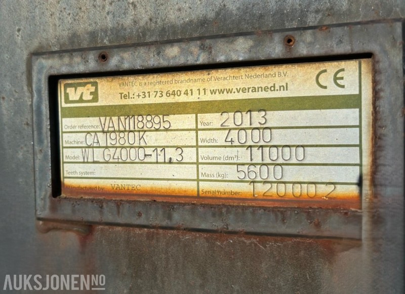 Ataşman - İş makinaları 2013 VT / CAT G4000 Skuffe til CAT 980K - 11 m^3: fotoğraf 10