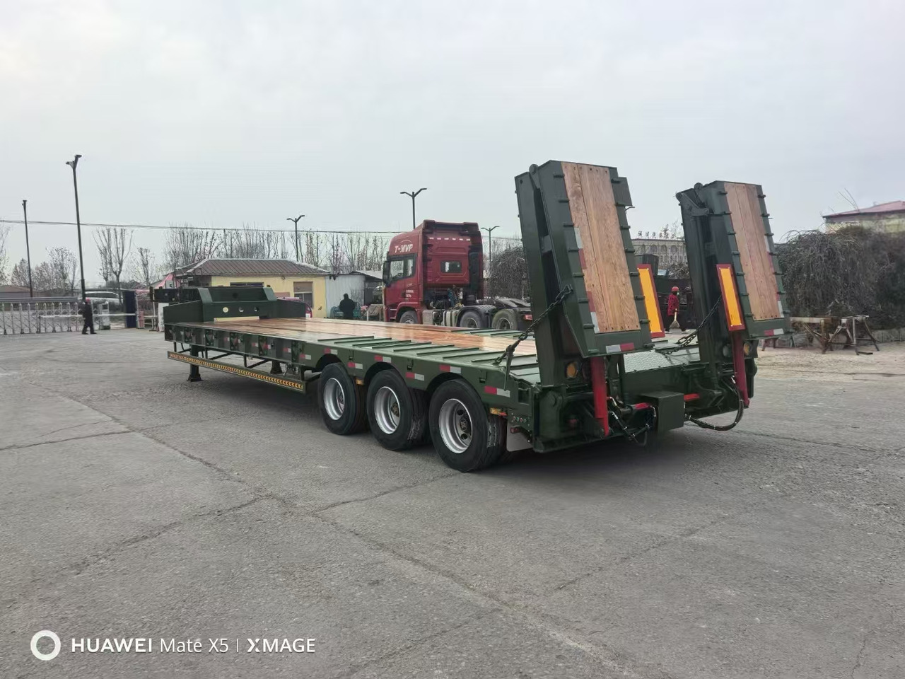 Yeni Alçak çerçeveli platform dorse ZHICHENG Semi Flat Bed Low Bed in Length 8-16m with 3 4 Axles: fotoğraf 7