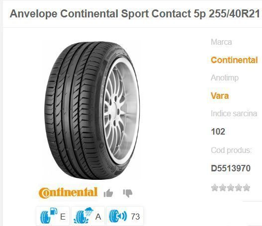 Anvelope Continental NOI ContisportContact 255 / 40 ZR 21 - Lastik - Binek araba: fotoğraf 5 Anvelope Continental NOI ContisportContact 255 / 40 ZR 21 - Lastik - Binek araba: fotoğraf 5