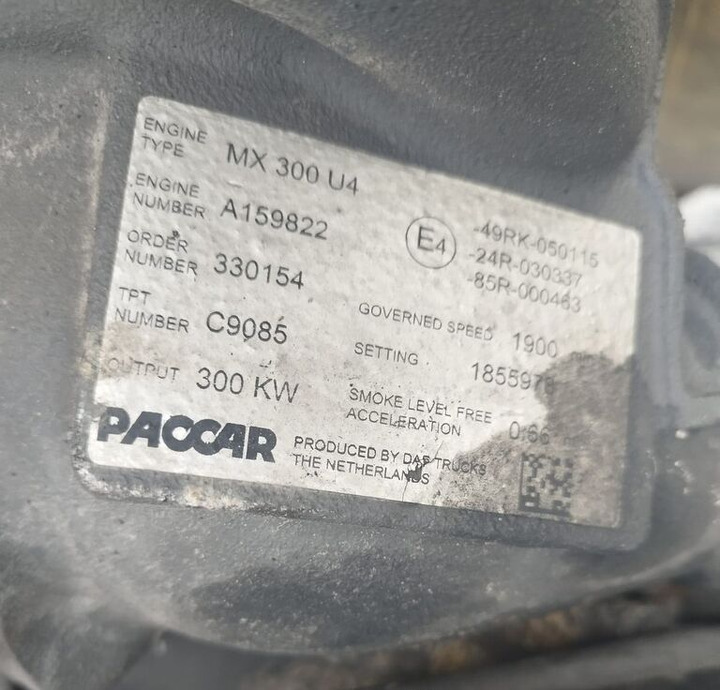 DAF MX 300 U4 DAF XF, CF - Motor - Kamyon: fotoğraf 4 DAF MX 300 U4 DAF XF, CF - Motor - Kamyon: fotoğraf 4