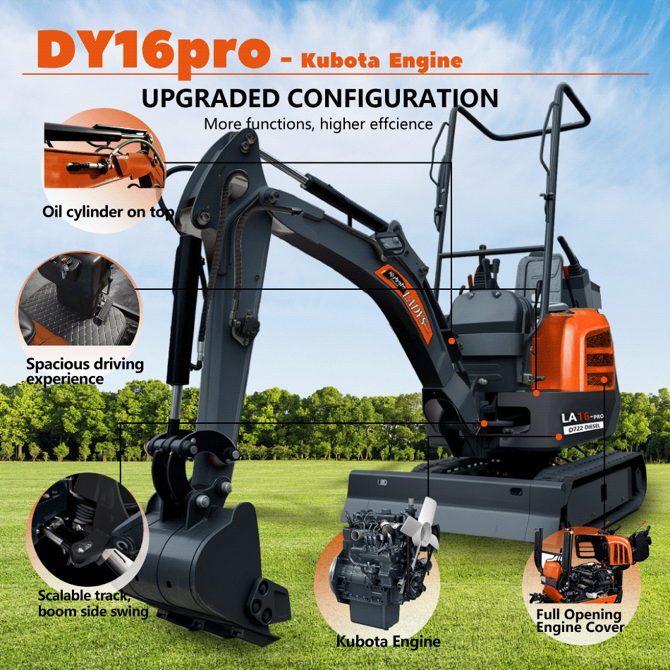 LADYS LA16Pro Mini Excavator CE Certification Kubota Engine(Factory Outlet) Mini Pelle Minibagger Minikoparka Miniexcavadora - Mini ekskavatör: fotoğraf 3 LADYS LA16Pro Mini Excavator CE Certification Kubota Engine(Factory Outlet) Mini Pelle Minibagger Minikoparka Miniexcavadora - Mini ekskavatör: fotoğraf 3