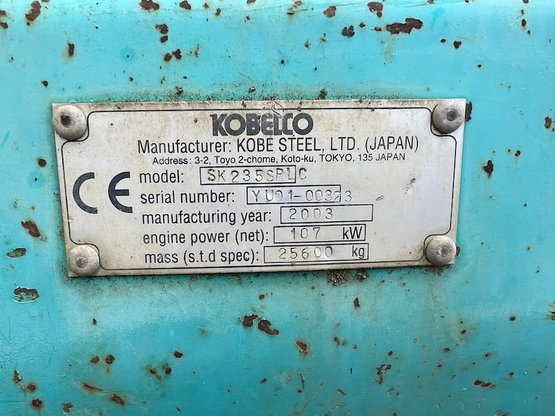 Paletli ekskavatör Kobelco SK 235 SR LC: fotoğraf 8 Paletli ekskavatör Kobelco SK 235 SR LC: fotoğraf 8