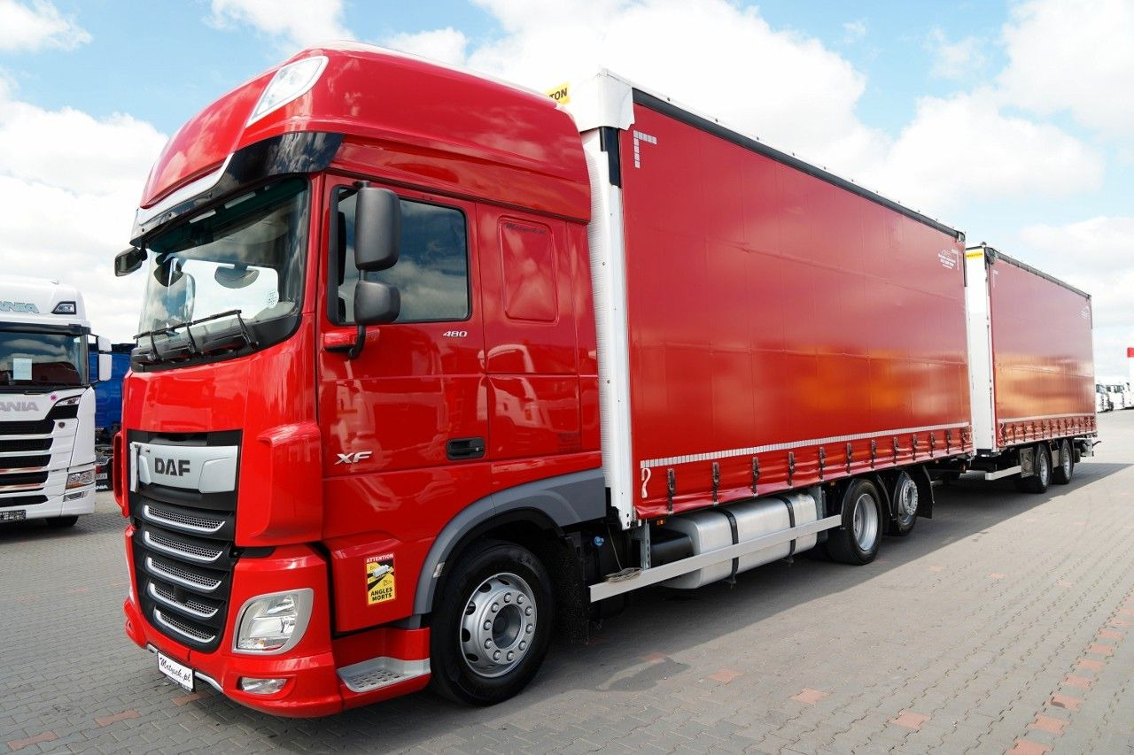 DAF XF 480 / ZESTAW TANDEM / 120 M3 / PRZEJAZDOWY / - Tenteli kamyon: fotoğraf 3 DAF XF 480 / ZESTAW TANDEM / 120 M3 / PRZEJAZDOWY / - Tenteli kamyon: fotoğraf 3