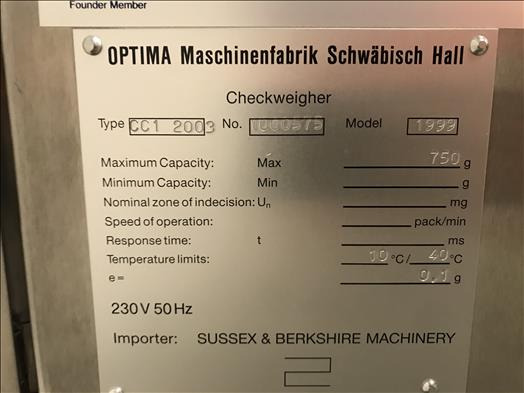 Optima CC1 Checkweigher - Gıda makinesi: fotoğraf 4 Optima CC1 Checkweigher - Gıda makinesi: fotoğraf 4