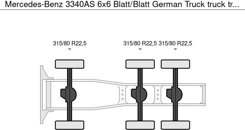 Mercedes-Benz 3340AS 6x6 Blatt/Blatt German Truck - Çekici: fotoğraf 4 Mercedes-Benz 3340AS 6x6 Blatt/Blatt German Truck - Çekici: fotoğraf 4