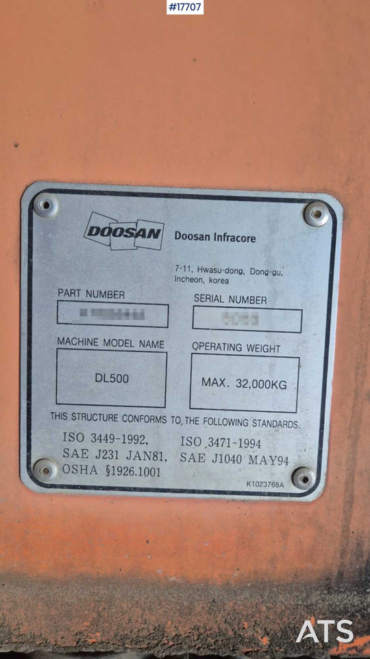 Tekerlekli yükleyici 2008 Doosan  DL500 (object to repair): fotoğraf 12