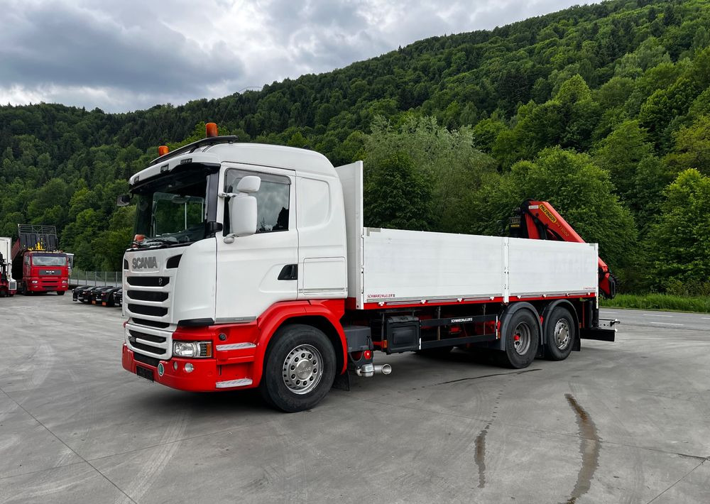 Scania G450 // 6x2// Skrzynia 6.40x2.49 // HDS Palfinger // Oś skrętna podnoszona // - Sal/ Açık kasa kamyon, Vinçli kamyon: fotoğraf 2 Scania G450 // 6x2// Skrzynia 6.40x2.49 // HDS Palfinger // Oś skrętna podnoszona // - Sal/ Açık kasa kamyon, Vinçli kamyon: fotoğraf 2