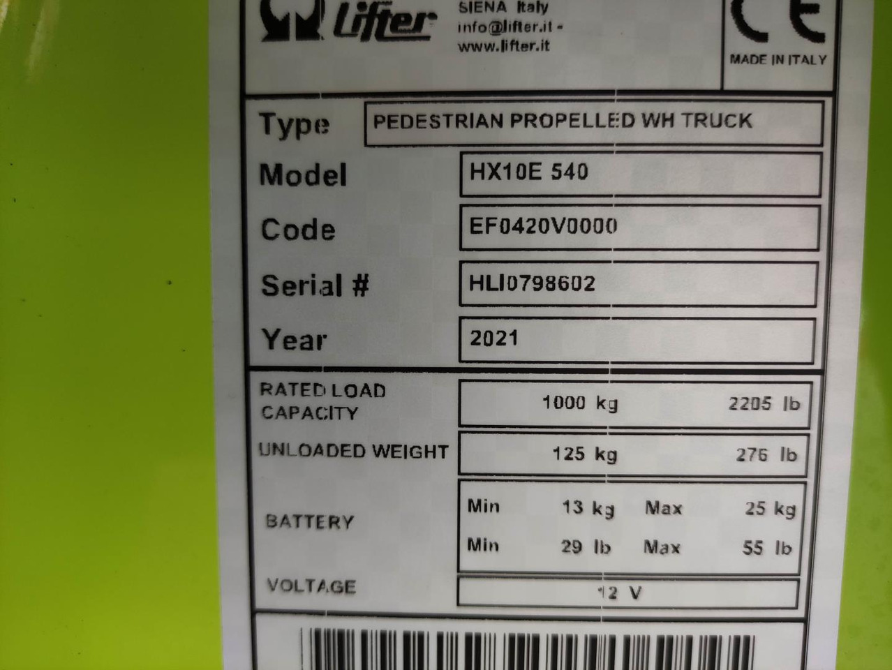Pramac HX10E 540 - Kullanılan transpalet: fotoğraf 5 Pramac HX10E 540 - Kullanılan transpalet: fotoğraf 5