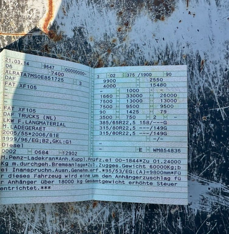 DAF 105.510 6X4 Kran Penz /Atlas Holz Crane DAF 105.510 6X4 Kran Penz /Atlas Holz Crane - Tomruk kamyonu, Vinçli kamyon: fotoğraf 4 DAF 105.510 6X4 Kran Penz /Atlas Holz Crane DAF 105.510 6X4 Kran Penz /Atlas Holz Crane - Tomruk kamyonu, Vinçli kamyon: fotoğraf 4