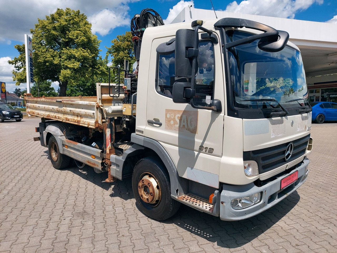 Mercedes-Benz Atego 2 918 3-Seiten Kipper KRAN TEREX 65.2 - Damperli kamyon, Vinçli kamyon: fotoğraf 1 Mercedes-Benz Atego 2 918 3-Seiten Kipper KRAN TEREX 65.2 - Damperli kamyon, Vinçli kamyon: fotoğraf 1
