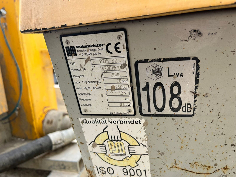 Putzmeister P 175 SD - Sabit beton pompası: fotoğraf 2 Putzmeister P 175 SD - Sabit beton pompası: fotoğraf 2